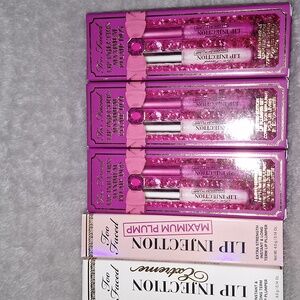 New Too Faced 8 Piece Full Sized Lip Injection Bundle